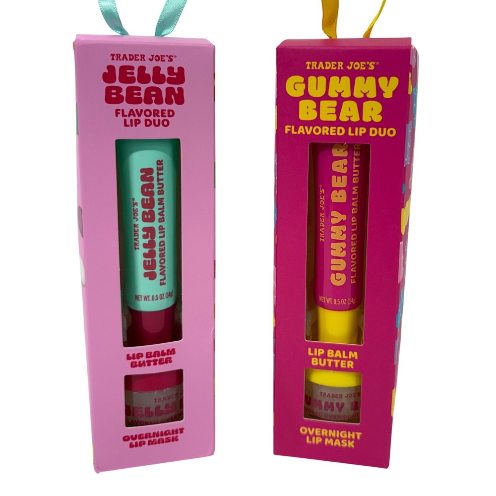 Trader Joes Gummy Bear and Jelly Bean Flavored Lip Duo Balm and Mask Set 2 Pack